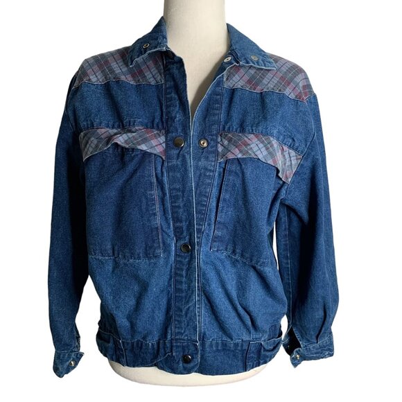 Pacific Express Jackets & Blazers - Vintage 90s Pacific Express Denim Jacket M Blue Snap Front Pockets Long Sleeve